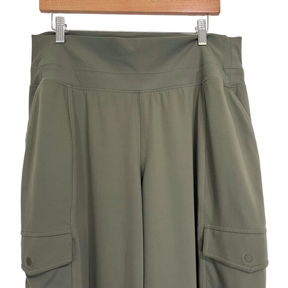 Athleta Venice High Rise Cargo Jogger Pants Moss Green XL - Picture 3 of 8